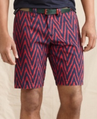 The bold contrast pattern on these Tuba shorts from Tommy Hilfiger will add a new element of style to a tired wardrobe. Part of the Millennium Promise Collection, which showcases clothing either made in Africa or with cotton sourced from local growers.