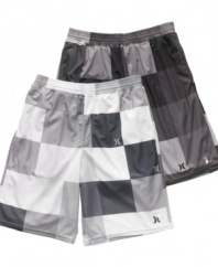 Get moving. Keep up the pace no matter how hectic your schedule gets in these comfortable athletic shorts from Hurley.