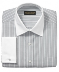 Nail your nine-to-five rotation with this streamlined striped dress shirt from Donald Trump.
