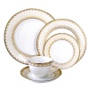 The Samarkand bone china collection by Villeroy & Boch combines stylish, exotic elements with timeless elegance. Precious golden bands and chains decorate this pure white bone china pattern. Warm ivory tones add a harmonious touch. Mix and match coordinating Mosaic-designed pieces for a look that is truly your own.