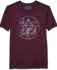 Summer style mean's cool tees like this from 3rd & Army with a graphic front and slub weave.