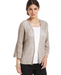 Crochet lace makes this Alfani cardigan a dressy pick for a summer coverup!