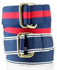 These grosgrain belts from Nautica hold up the seaside standards of your summer style.