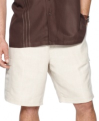 Embrace the warm weather with these cool cargo shorts from Cubavera.