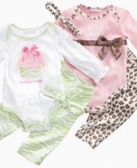 Get wild. Your little explorer will look stylish and love either of these comfy bodysuit, pant and headband sets from First Impressions.
