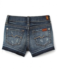 Your little fashionista will love rocking this trendy pair of rolled-cuff shorts from 7 For All Mankind.