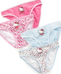 Make her favorite character part of her morning routine with a 2-pack of cute bikini briefs from Hello Kitty.