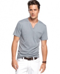This simple y-neck t-shirt from INC International Concepts is an easy way to elevate any jean or shorts combination.