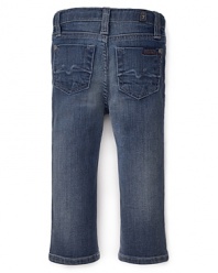 Your little rebel is sure to find his cause in these adorable, standard straight leg jeans from 7 For All Mankind.