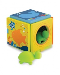 Baby will love how this soft foam box unfolds into a floating bathtime hangout for 3 squirty turtles. Plus, the decorated island path has playful dive through cutouts.