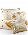 A beautifully embroidered holiday angel is the center piece of this gorgeous decorative pillow from Martha Stewart Collection. Finished with sparkling star accents and decorative twisted cord trim.