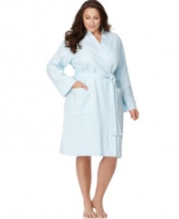 Transport yourself to the spa with this lightweight waffle knit robe by Charter Club.