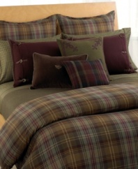 This smooth cotton percale bedskirt is printed with the same bold plaid print as the coordinating duvet cover. Gathered with split corners. (Clearance)