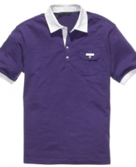Sean John takes a classic and gives it a cool contrast look. This polo shirt is instantly streetwise.