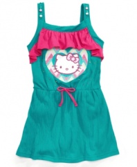 Cute and comfy. She can rock her cute looks under the summer sun in this tank dress from Hello Kitty.