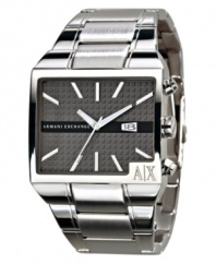 Shades of gray result in steely style with this AX Armani Exchange watch.