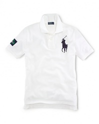 An official limited-edition US Open polo shirt is rendered in breathable stretch cotton mesh and accented with an embroidered Big Pony.