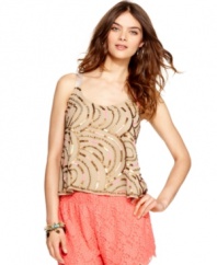Allover beading & sequins add high-shine to this delicate Free People tank -- perfect for a party look!