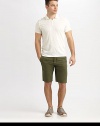 These easy, comfortable cotton twill shorts are a must-have piece for your spring wardrobe. Narrow waist with belt loops and hidden drawstringZip fly and button closureFront slash pocketsBack button-flap pocketsInseam, about 10½70% cotton/30% nylonMachine washImported