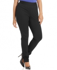 Like the look of leggings but want something a touch more refined? INC's plus size pants feature a fabulous ponte-knit fabric and a slimming fit.