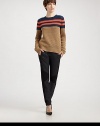 Colorful, sporty stripes band the top of this chunky, wonderfully textural knit pullover.Rib-knit crewneck, cuffs and hemLong sleevesCottonImported of Italian fabricModel shown is 5'10 (177cm) wearing US size Small. 