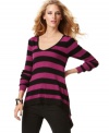 Make mine striped: INC's cotton-blend sweater puts a sophisticated spin on classic rugby stripes!