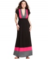 A pop of pink gives this plus size maxi from Eyeshadow just the right dose of color while a smocked waist means a totally flattering fit!