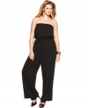 Party the night away with AGB's sleeveless plus size jumpsuit, featuring removable straps for a versatile look!