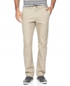 Head into neutral territory with a sleek, slim pair of cotton twill pants from American Rag.