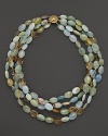 An eclectic mix of aquamarine and citrine stones make up this four-strand statement necklace from Lara Gold for LTC.