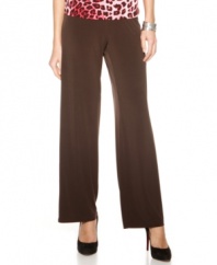 These soft, knit pants from Ellen Tracy feature a chic wide leg, and add a modern twist to anything from button-front shirts to tees.