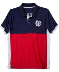 In an iconic trio of hues, this polo shirt from LRG is a cool classic.