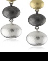 GURHAN Lentil White and Dark Silver with Gold Lentil Short Drop Earrings