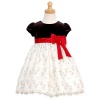 Jayne Copeland Little Girl Size 6X Ivory Red Christmas Formal Dress