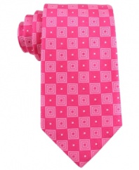 Square off and sign on the dotted line. This Donald Trump tie makes a strong statement.