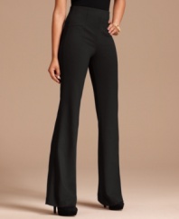 Try a new shape this season: INC's high-waisted, flared leg ponte knit pants are incredibly leg-lengthening and wildly chic!
