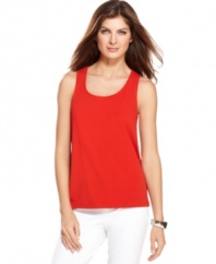 Step up your wardrobe with J Jones New York's must-have tank top. It's an easy way to add color to everyday looks!