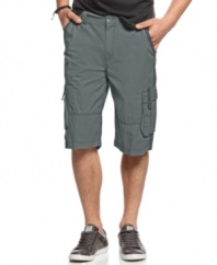 Keep your summer style on course with an upgraded staple - these cargo shorts from INC International Concepts.
