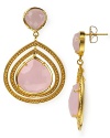 Gold and rose quartz earrings from Coralia Leets instantly exoticize your ensemble. Pair them with a flowy dress or silk blouse for a look that's beautifully bohemian.