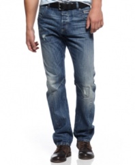 Wear your wear. These distressed jeans from INC International Concepts bring some broken-in style to your denim look.