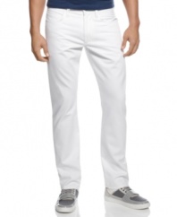 Class it up. These white denim jeans from Sean John take your casual look one step up.
