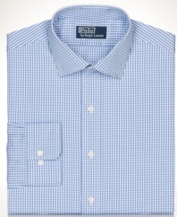 Round out your wardrobe of dress shirts with this crisp gingham dress shirt from Polo Ralph Lauren.