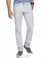 Lighten up this summer with these washed jeans from Marc Ecko Cut & Sew.