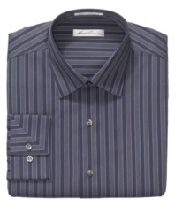 A wide-set stripe gives this dress shirt from Kenneth Cole New York instantly sophisticated style.