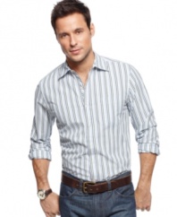 Maintain your modern look with this slim-fit shirt from Club Room that will add an edge to your casual office outfits.