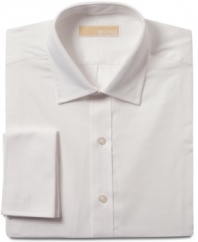 Classic with a continental twist. Take a step up with this French-cuffed dress shirt from Michael Kors.