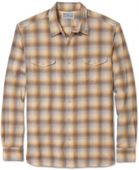 Rough and rugged, just like you. This plaid shirt from Lucky Brand Jeans will be a workhorse in your wardrobe.