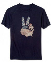 Give peace a chance in your wardrobe with this cool tee from Lucky Brand Jeans.
