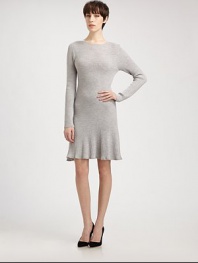 An allover rib-knit texture defines this soft Merino wool silhouette.CrewneckLong sleevesFlared hemlineAllover rib-knitAbout 25 from natural waistMerino woolDry cleanImportedModel shown is 5'10½(179cm) wearing US size Small. 
