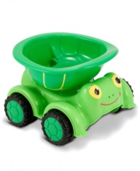 Keep it rolling. Tootle Turtle's upturned shell on this Melissa and Doug dump truck is the perfect place to load blocks and toys and get them to their final destination.